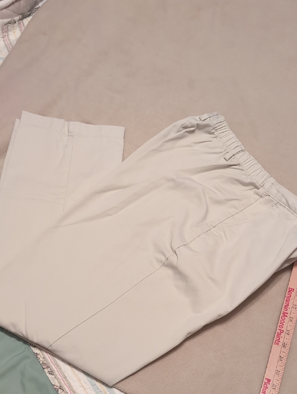 Lands' End Stone High-Rise Straight Leg Pants